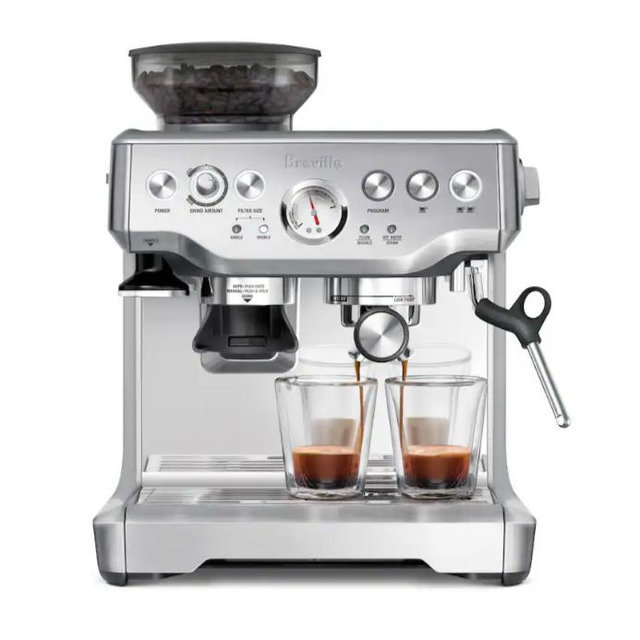 Breville - the Barista Express Espresso Machine with 15 bars of pressure, Milk Frother and integrated grinder - Stainless Steel
