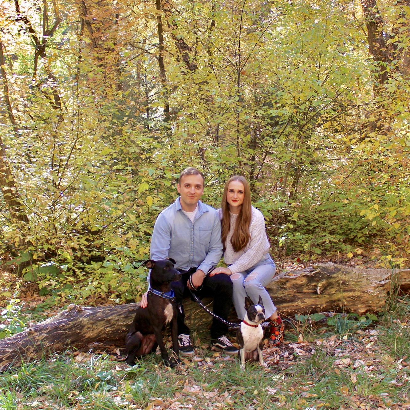 A family photo with our dogs Max and Mia a few weeks after we adopted Max