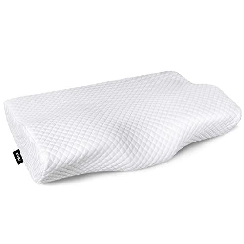 ZAMAT Contour Memory Foam Pillow for Neck Pain Relief, Adjustable Ergonomic Cervical Pillow for Sleeping, Orthopedic Neck Pillow with Washable Cover, Best Bed Pillows for Side, Back, Stomach Sleepers