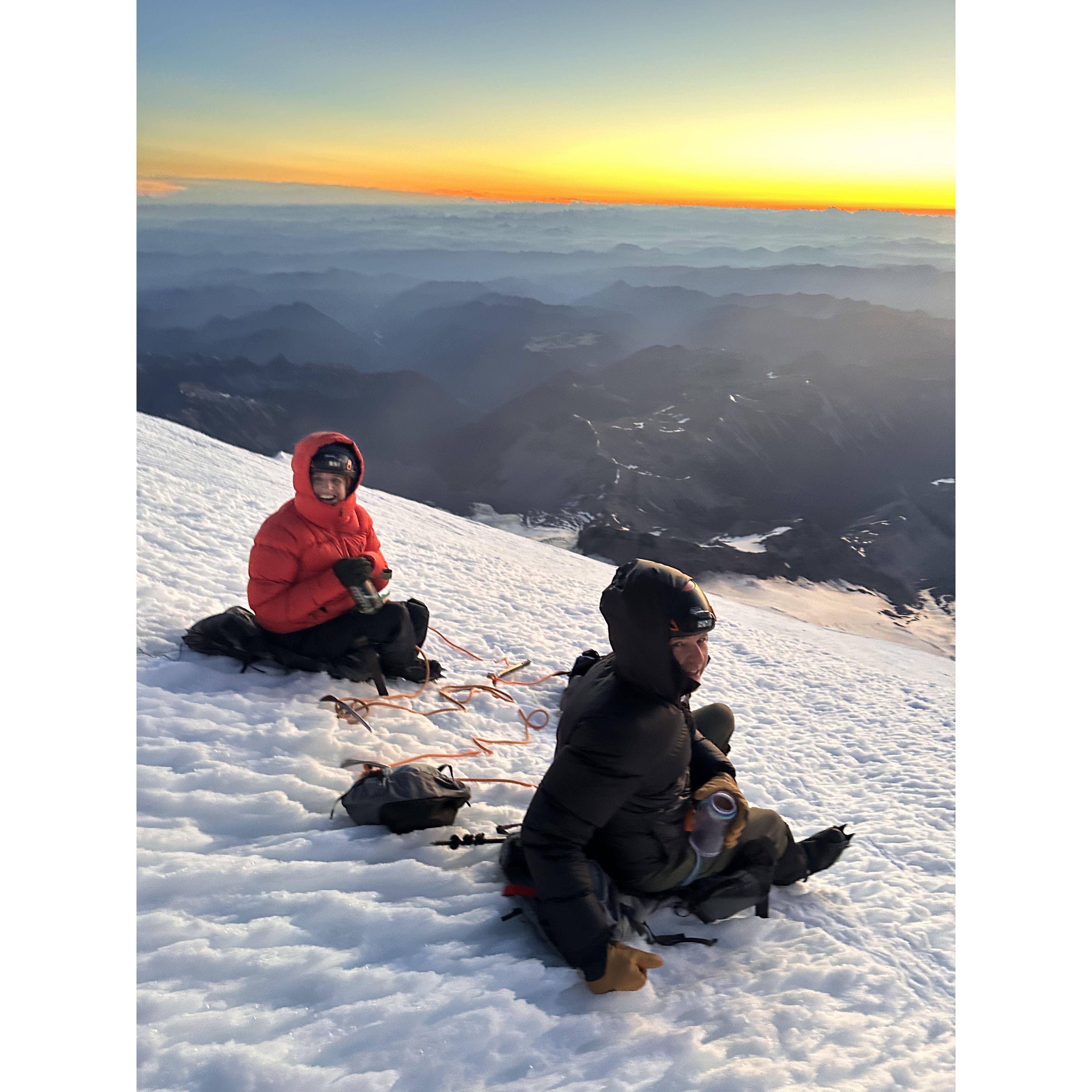 High Break and sunrise on Mt Rainier