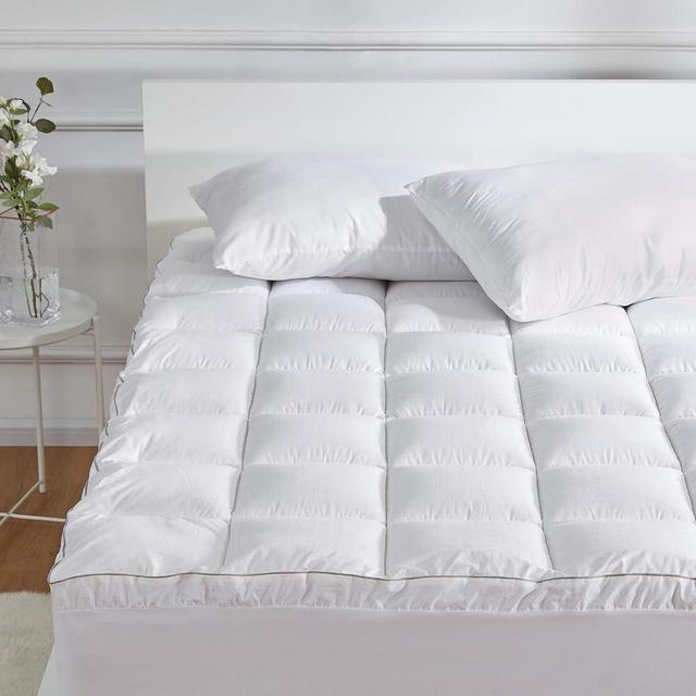 SLEEP ZONE Queen Size Cotton Mattress Pad, Machine Washable Mattress Protector Cover, Soft Cotton Top Cooling Mattress Topper Fits 8-21 inch Deep Pocket, Queen