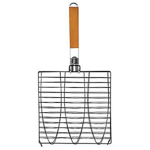 Mr. Bar-B-Q® Triple Fish Basket with Folding Handle