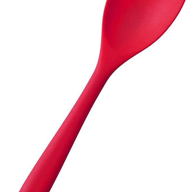 StarPack Premium Silicone Spoonula/Spatula Spoon, High Heat Resistant to 600°F, Hygienic One Piece Design, Non Stick Rubber Cooking Utensil (Cherry Red)