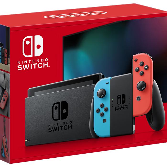 Nintendo Switch with Neon Blue and Neon Red Joy-Con - Handheld Gaming Console
