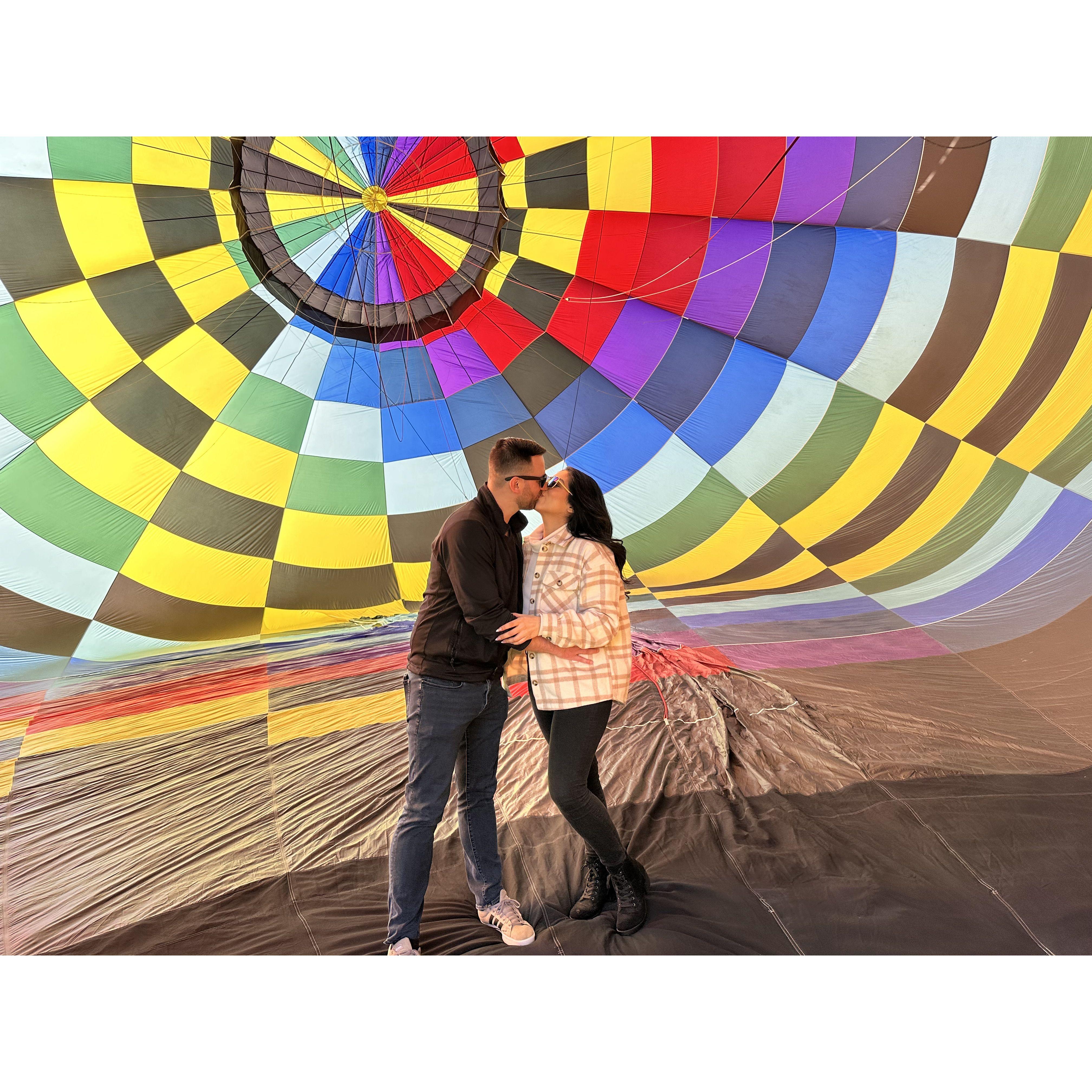 March '24 - Kyle took Brittany on a hot air balloon ride where he proposed.