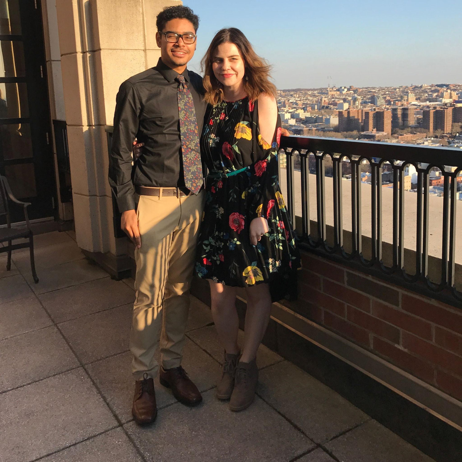 Celebrating on a rooftop in Brooklyn