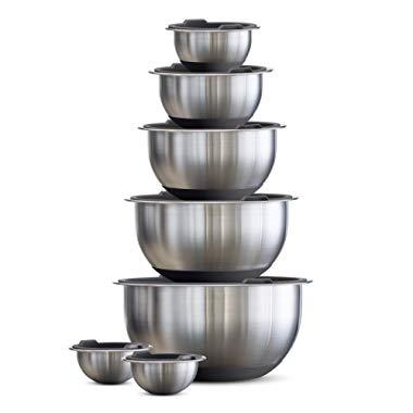 Tramontina 80202/507DS Mixing Bowls, 14 Pc, Gray