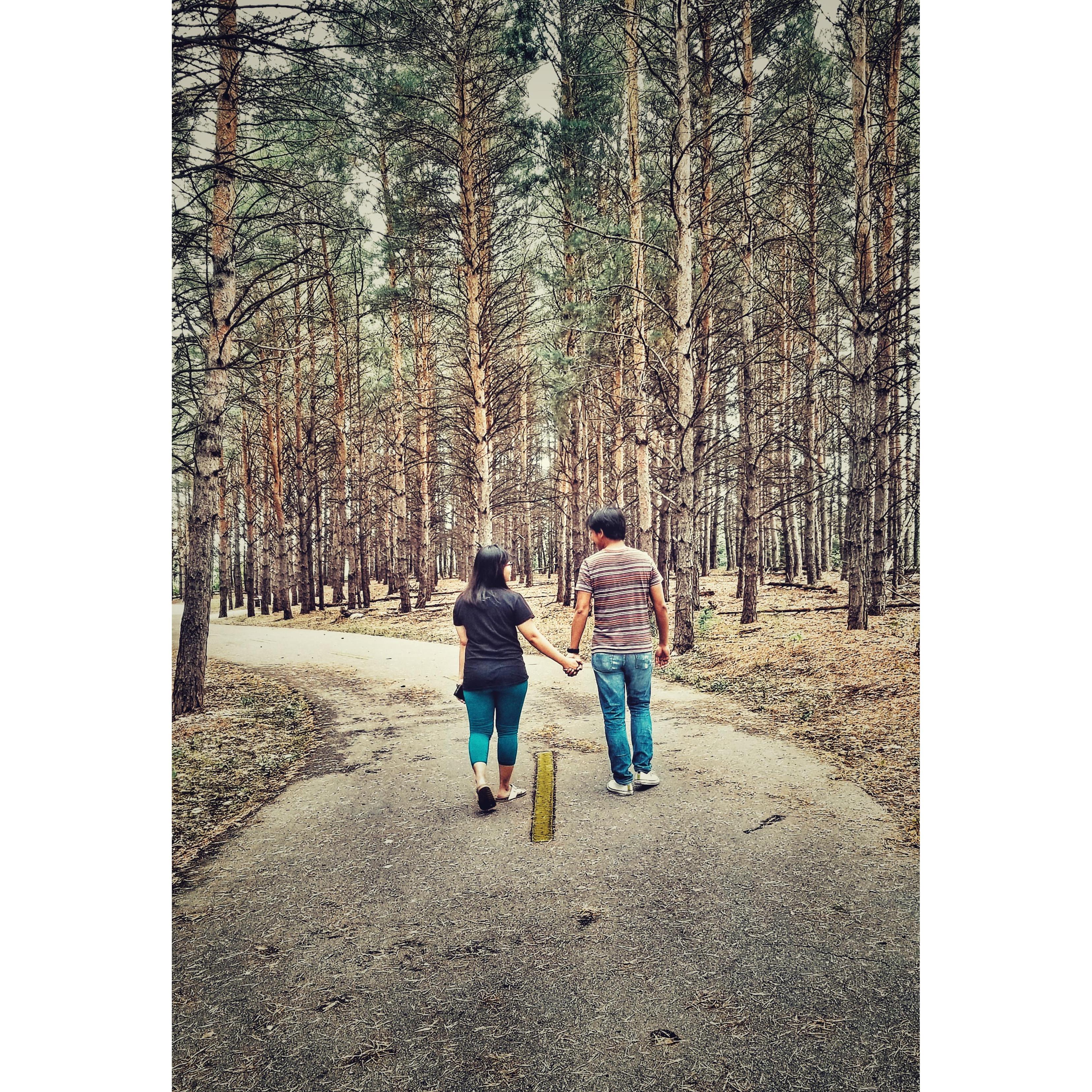 Their first of the many walking shots.