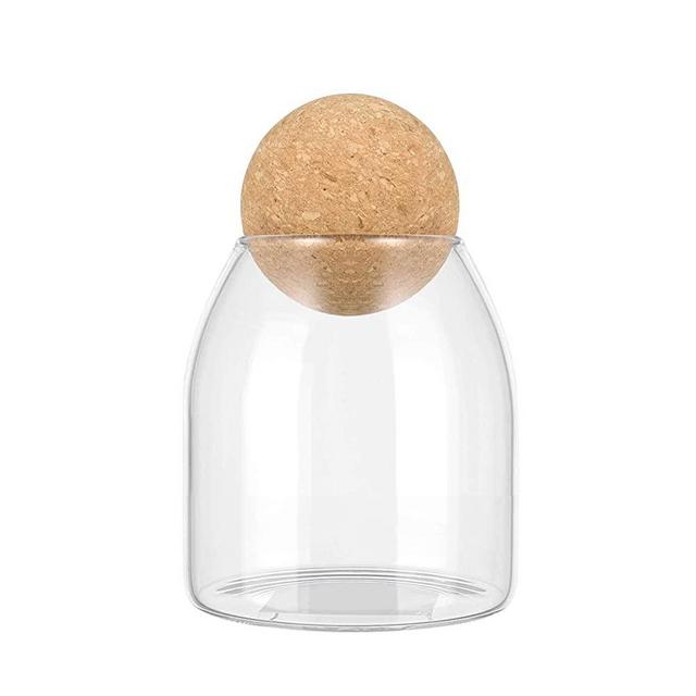 BESTONZON Glass Storage Jar with Airtight Food Storage Jar Storage Container for Candy Sugar Coffee Tea Beans Spice Salt(500ML)