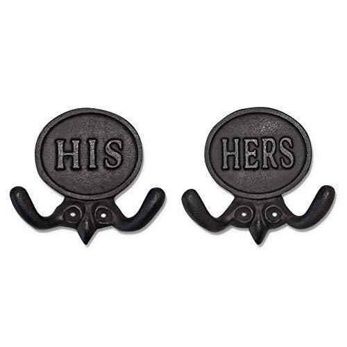 5.8” Set of 2 His and Hers Towel Hooks for Bathrooms |Perfect Towel Hook, Door Hanger Hook, Bathroom Hooks or Farmhouse Hooks |Wall Hanger, Bathroom Towel Hooks,Towel Hanger | Hooks for Hanging Towels