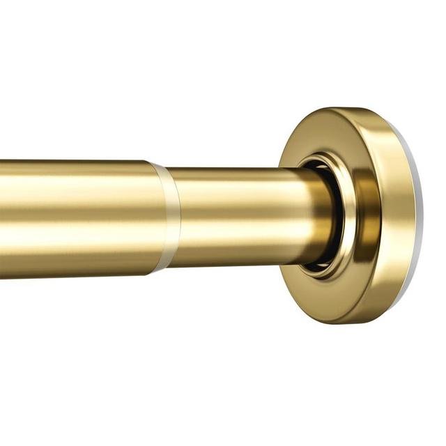 AmazerBath Spring Tension Shower Curtain Rod, 31-75 Inches Heavy Duty Tension Rod Rust Proof Bathroom Curtain Rod, Adjustable No Drill Easy Segmented Installation, Gold