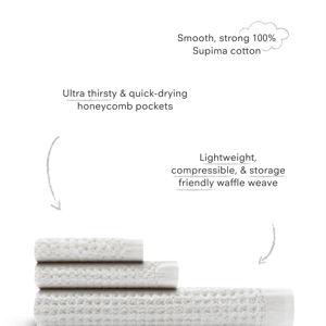 Supima® Waffle 3pc Bath Sheet Bundle | Onsen® in White