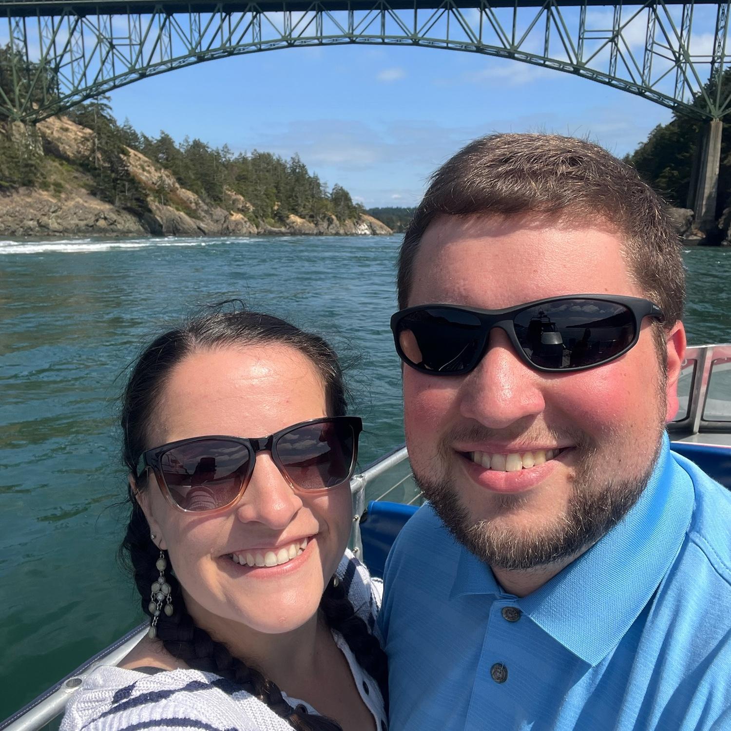 1 year dateiversary + birthday celebration for Joel on a Deception Pass Boat Tour