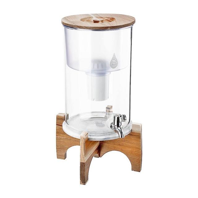 pH Recharge Glass Alkaline Water Filter Dispenser - Countertop Water Filtration System - Alkaline Water Filter Purifier - High pH, Pure Drinking Water - 8.5 Liters / 2.25 Gallons (Acacia/Marble)