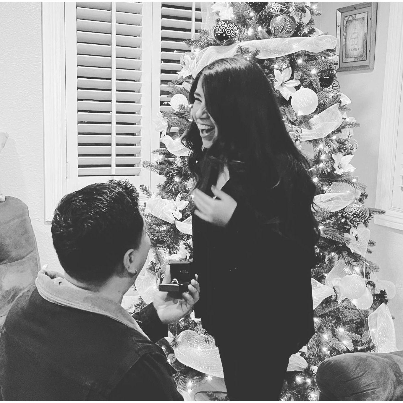 Michael proposed Christmas Eve 2021.