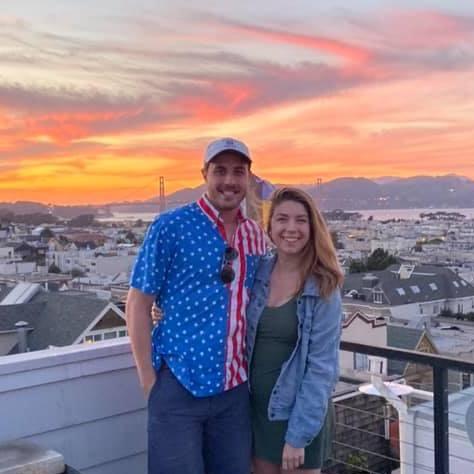 Can't beat a California sunset! This picture is taken from a rooftop in our now neighborhood - the Marina!