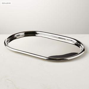 Piero Oval Polished Stainless Steel Serving Tray by Gianfranco Frattini