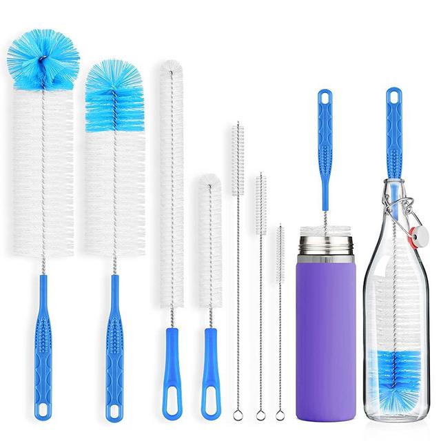 7 Pcs Bottle Cleaner Brush, Long Bottle Cleaning Brush and 3-Size Straw Cleaner Brush for Washing Narrow Neck Beer Bottle, Wine Decanter, Pipes, Hydro Flask Tumbler, Sinks, Beer Brewing Supplies