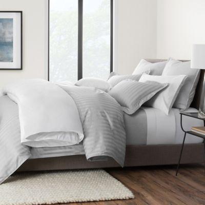 Wamsutta® 500-Thread-Count PimaCott® Damask Stripe Full/Queen Duvet Cover Set in White