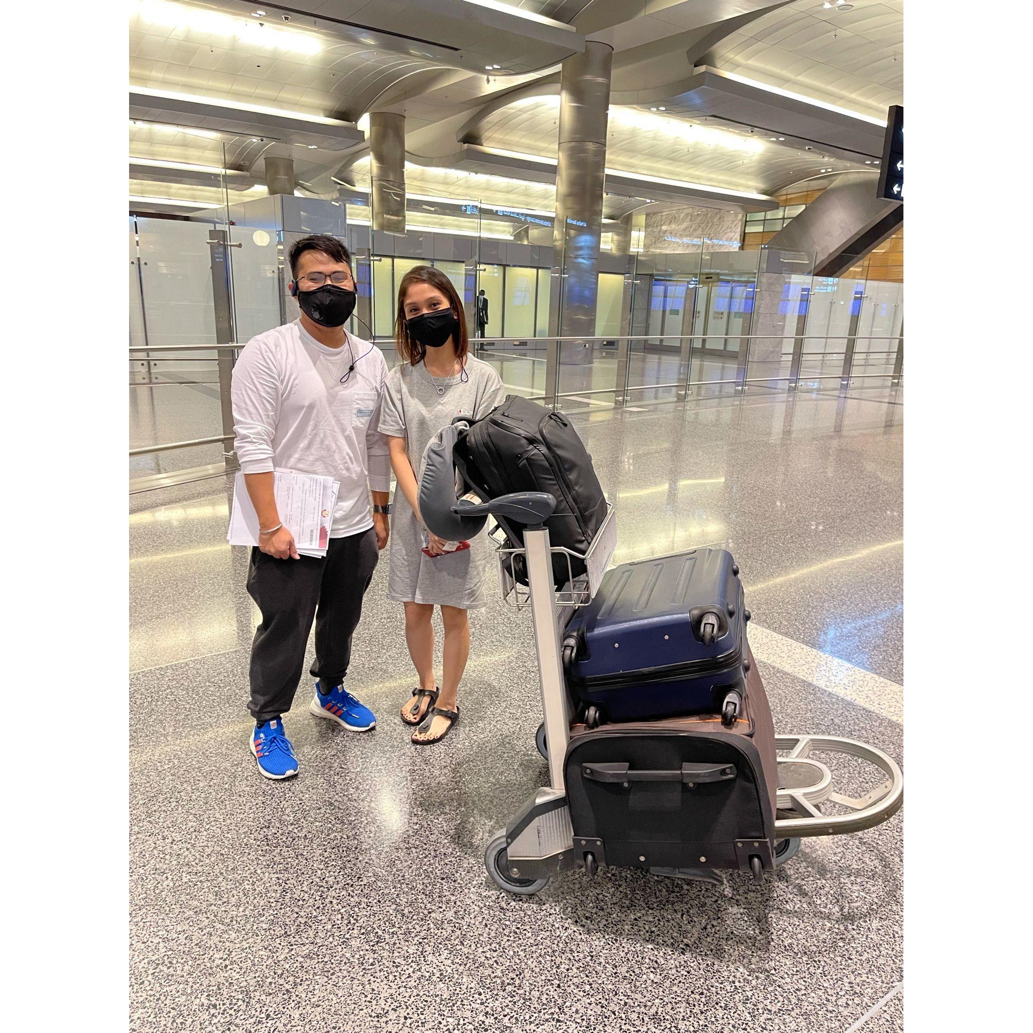 What can you say! God makes miracles! After almost 2 yrs, fully vaccinated, Josheff flew to Qatar to see Kim. ANOTHER ANSWERED PRAYER. IN THE MIDDLE OF THE PANDEMIC.

LOVE WON THIS DAY!