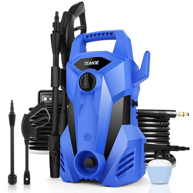 TEANDE 2300PSI Pressure Washer 2.2GPM Electric Pressure Washer 1400W Portable Power Washer with Adjustable Spray Nozzle, Soap Bottle, Pressure Cleaner for Cars/Fences/Patios