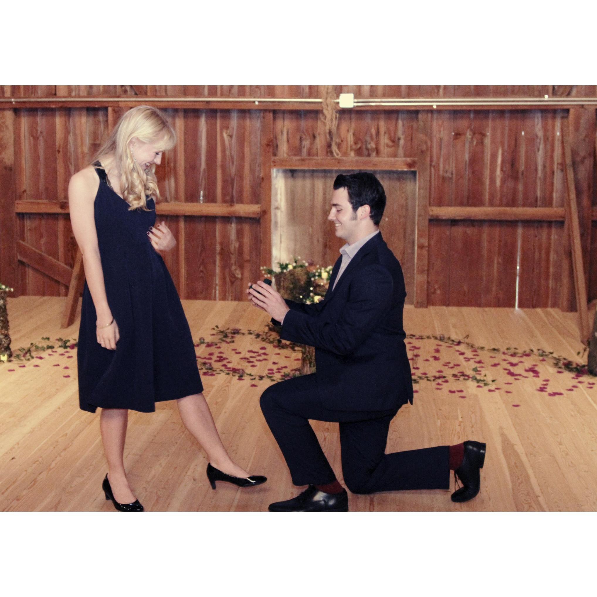 Kieric proposed on December 4, 2020, at a family friend's barn. It was beautiful!