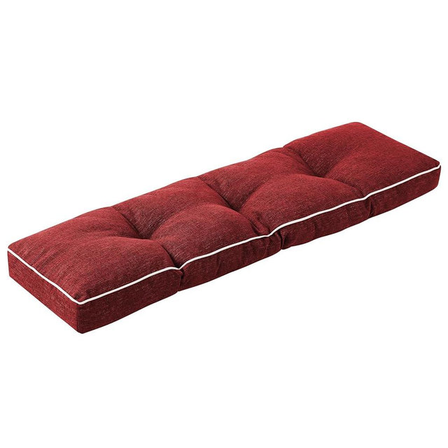 IPYNBAP Bench Cushion, 42 x 16 Inch Patio Furniture Cushions with Durable Ties, Soft Memory Foam Bench Cushions for Indoor/Outdoor Furniture with Non-Slip Bottom, Kitchen&Dining, Red