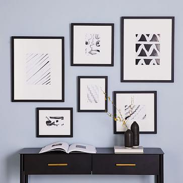 8-Piece Gallery Wall Sets - Black Wood Frames