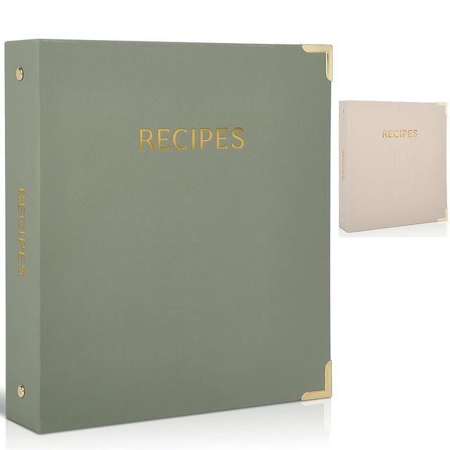 Aesthetic Recipe Binder with Waterproof Cover - The Perfect Recipe Book with Plastic Sleeves to Write in Your Own Recipes - Quality Blank Cookbook Binder to Organize Your Recipes - Recipe Cards incl.