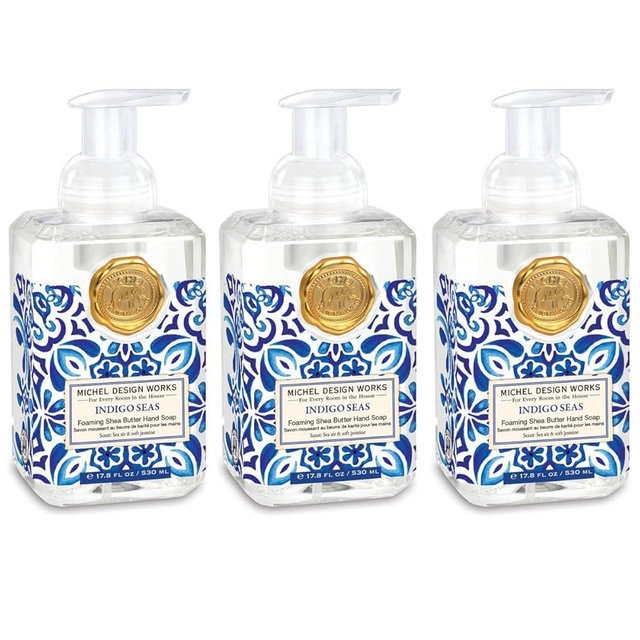 Michel Design Works Indigo Seas 3-PACK Foaming Hand Soaps, 17.8 fl oz each