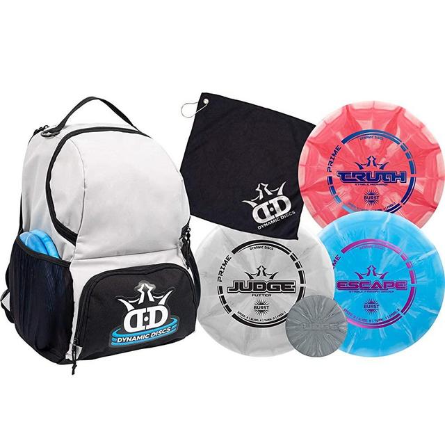 Dynamic Discs Disc Golf Starter Set | Cadet Backpack Disc Golf Bag Included | 17 + Disc Capacity | Prime Burst Frisbee Golf Set Included | Putter, Midrange, Driver | 170g Plus