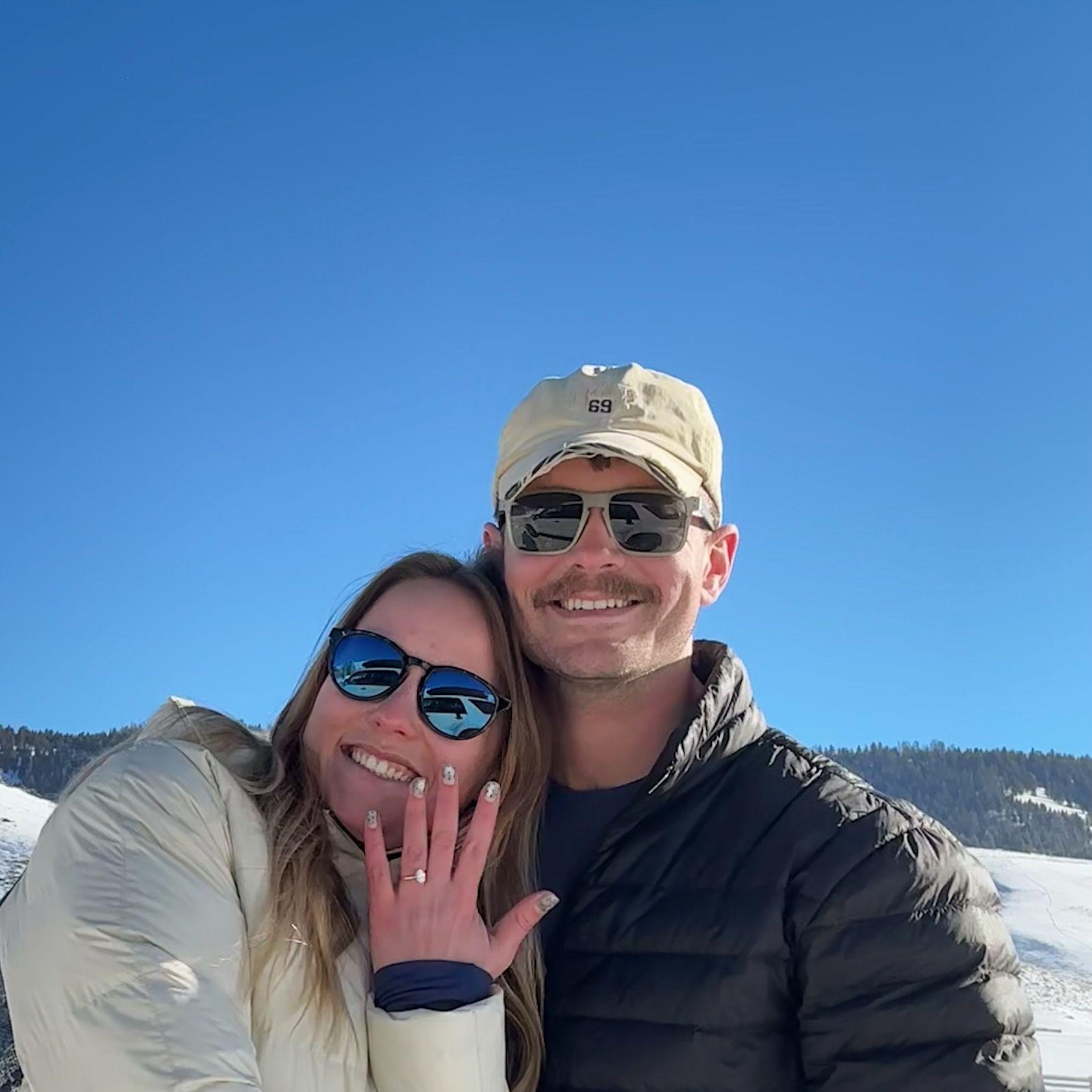The day we got engaged in Stanley, Idaho