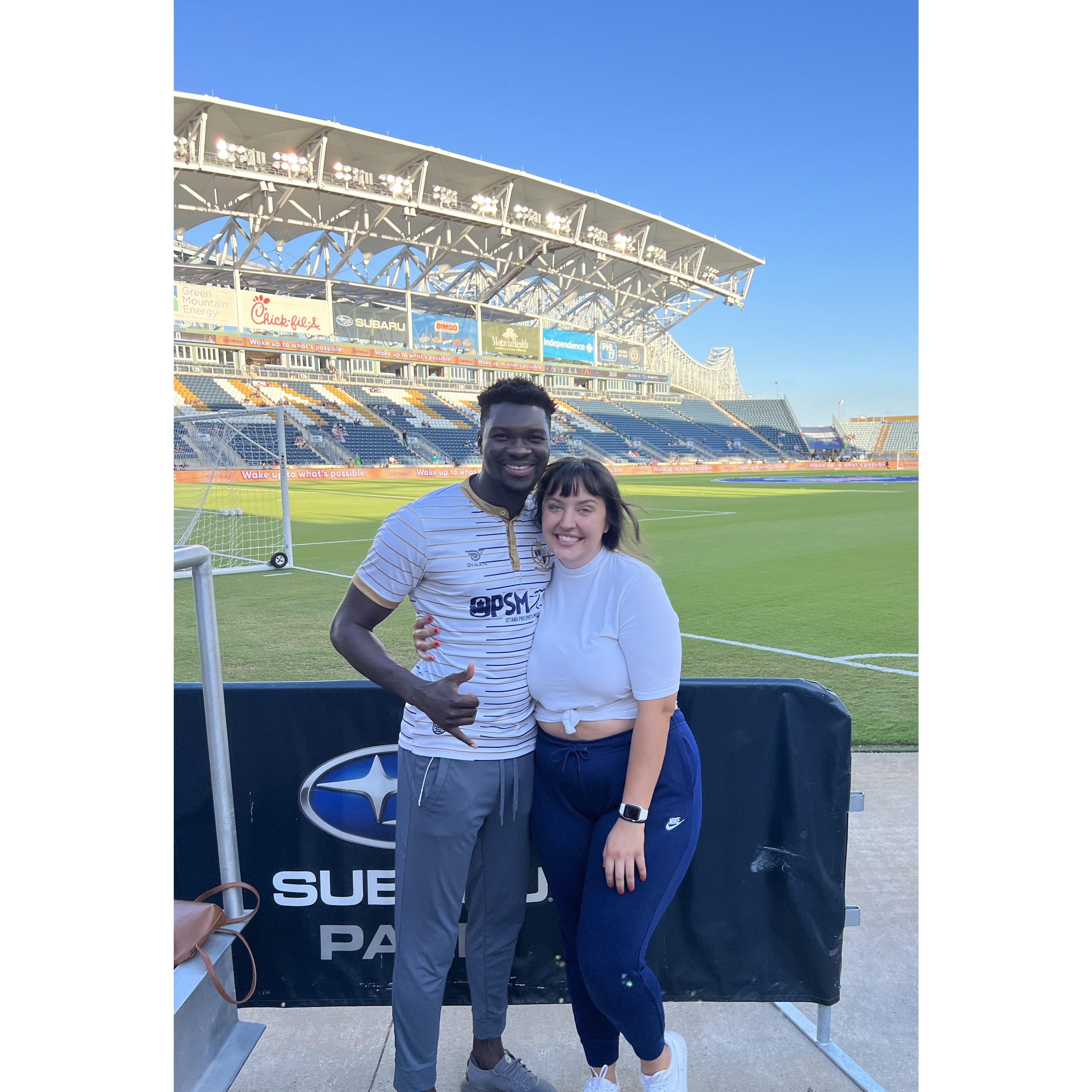 Kendra’s first professional soccer game, we went to go watch the Philly Union.