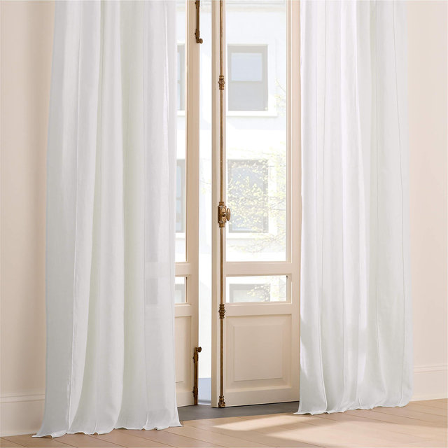 Solana Warm White EUROPEAN FLAX-Certified Window Curtain Panel 48"x108"