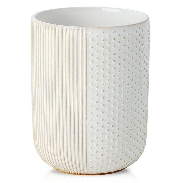 Seyatoo Utensil Holder for Kitchen Counter, Kitchen Utensil Holder with Cork Mat, Ceramic Utensil Crocks, Cooking Utensil Organizer for Spatula, White
