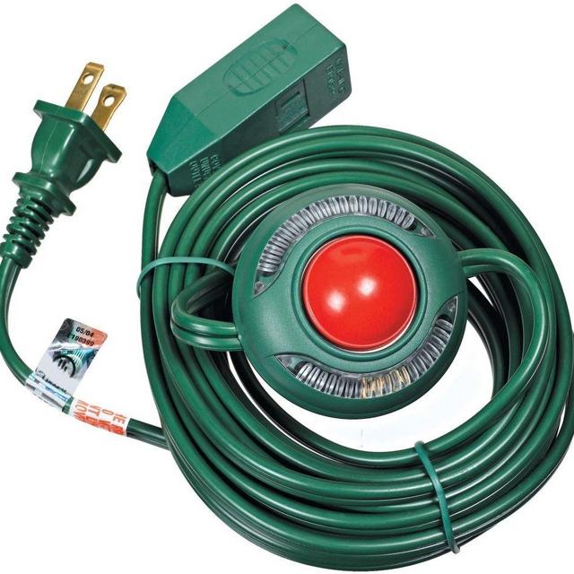 Woods 10203 Indoor Extension Cord With Lighted Foot Switch And 3 Outlets, Foot Switch Features Indicator Light, Protective Swivel Safety Covers, Versatile Use, 15 Foot, 120 Volts, Green