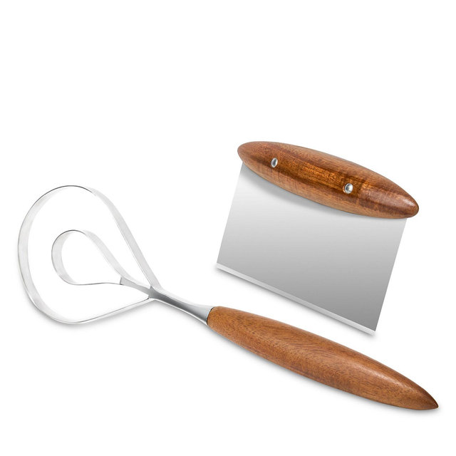 Nambé Breaking Bread Bench Scraper & Whisk, Set of Two