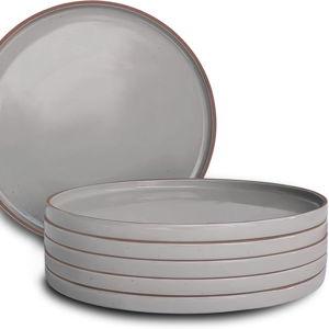 Mora Ceramic Flat Dinner Plates Set of 6