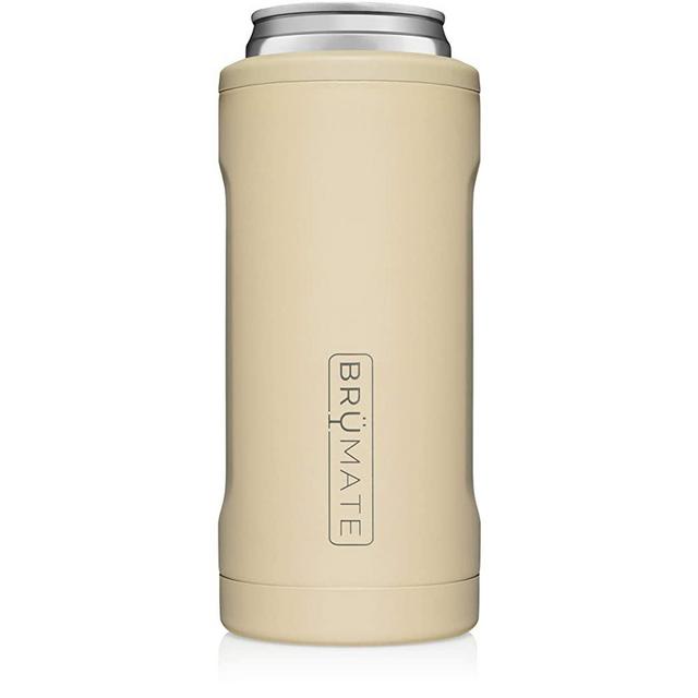 BrüMate Hopsulator Slim Double-walled Stainless Steel Insulated Can Cooler for 12 Oz Slim Cans (Desert Tan)