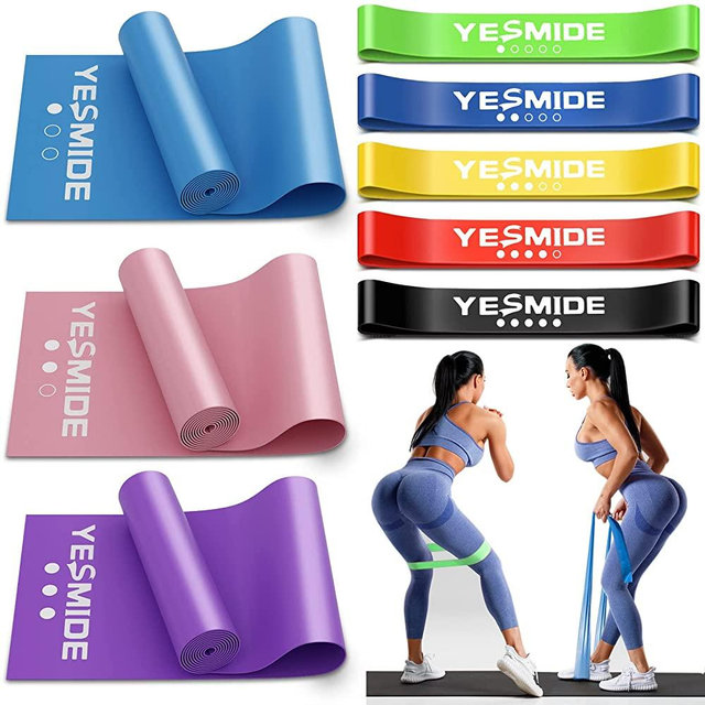 YESMIDE Resistance Bands for Working Out, 8 Pack Exercise Bands with 8 Resistance Levels, Booty Bands for Leg and Butt, Workout Bands Set for Physical Therapy Pilates Yoga, Stretch Bands for Exercise