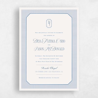 Cobalt, Blue Wedding Invitation - Sage Portrait