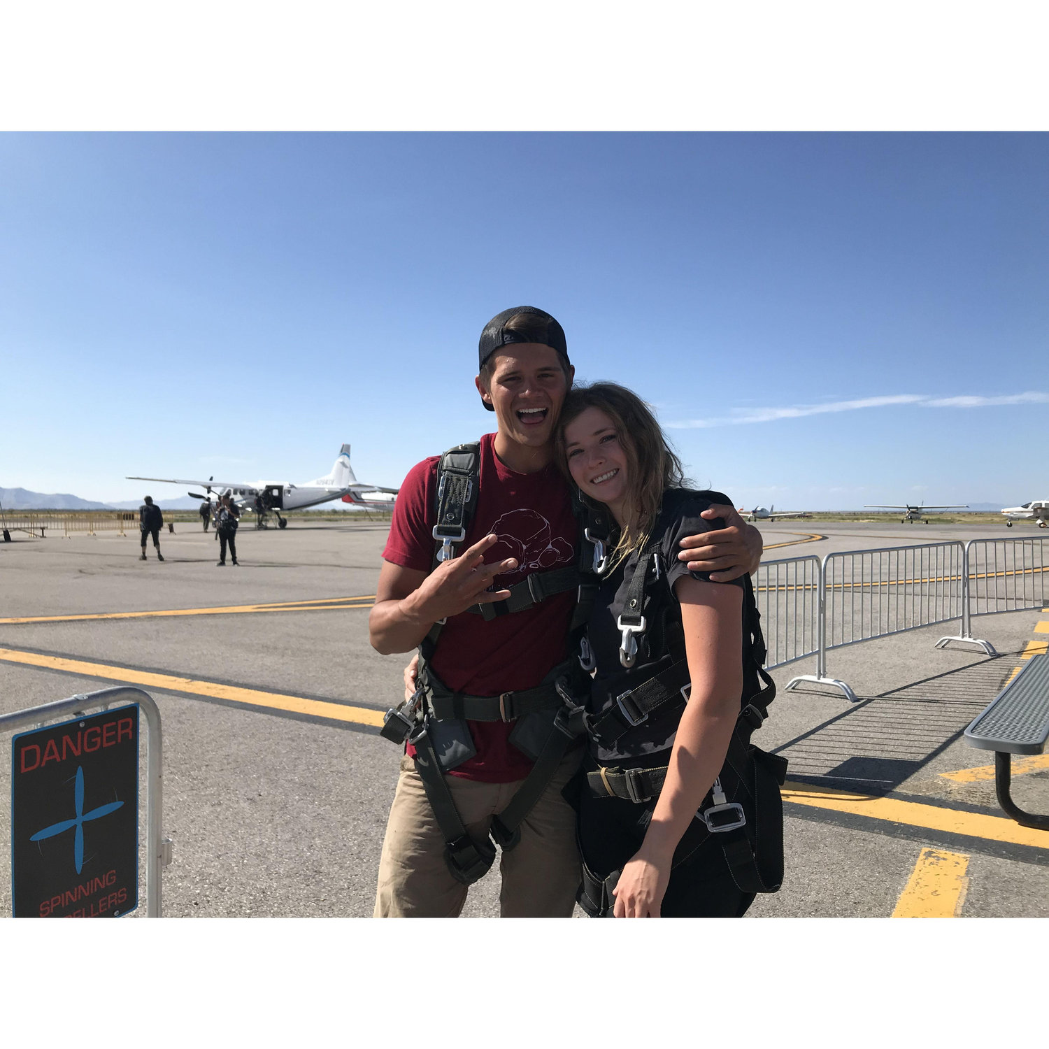 Right before we jumped out of a plane!