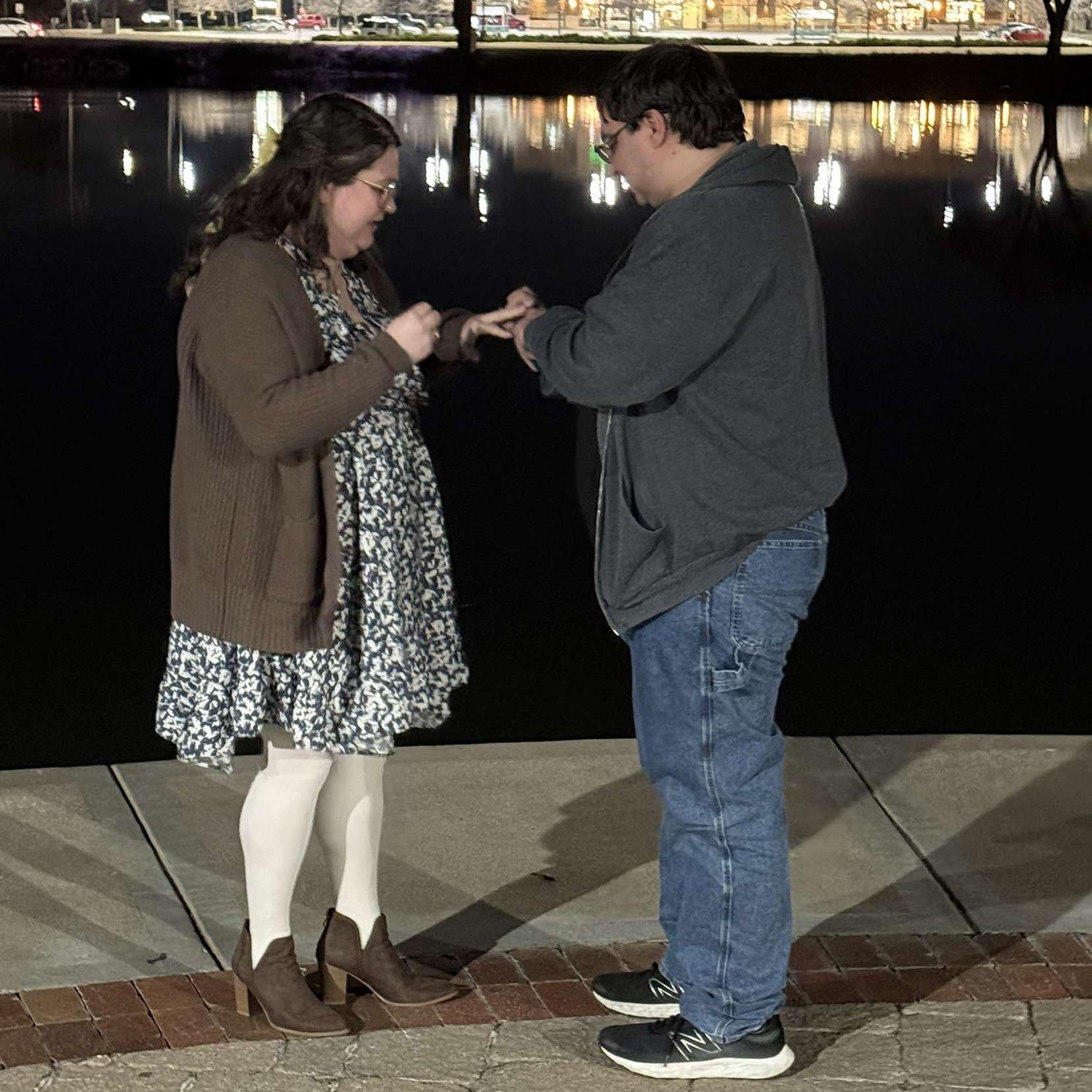 Getting to see the beautiful ring for the 1st time.