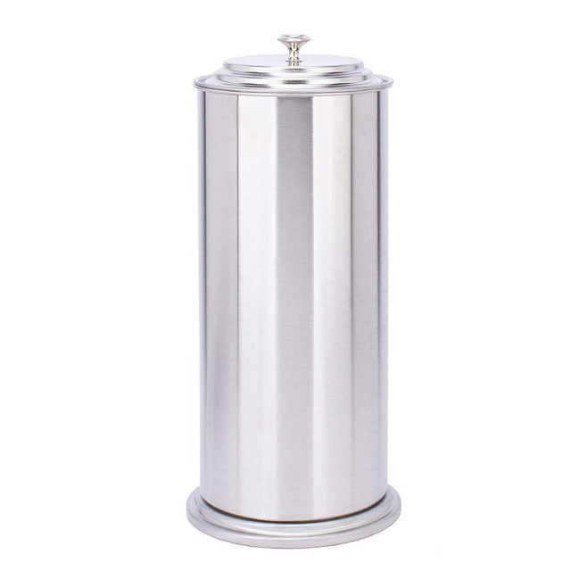 JS Jackson Supplies Free Standing Extra Large Toilet Paper Holder - Stainless Steel