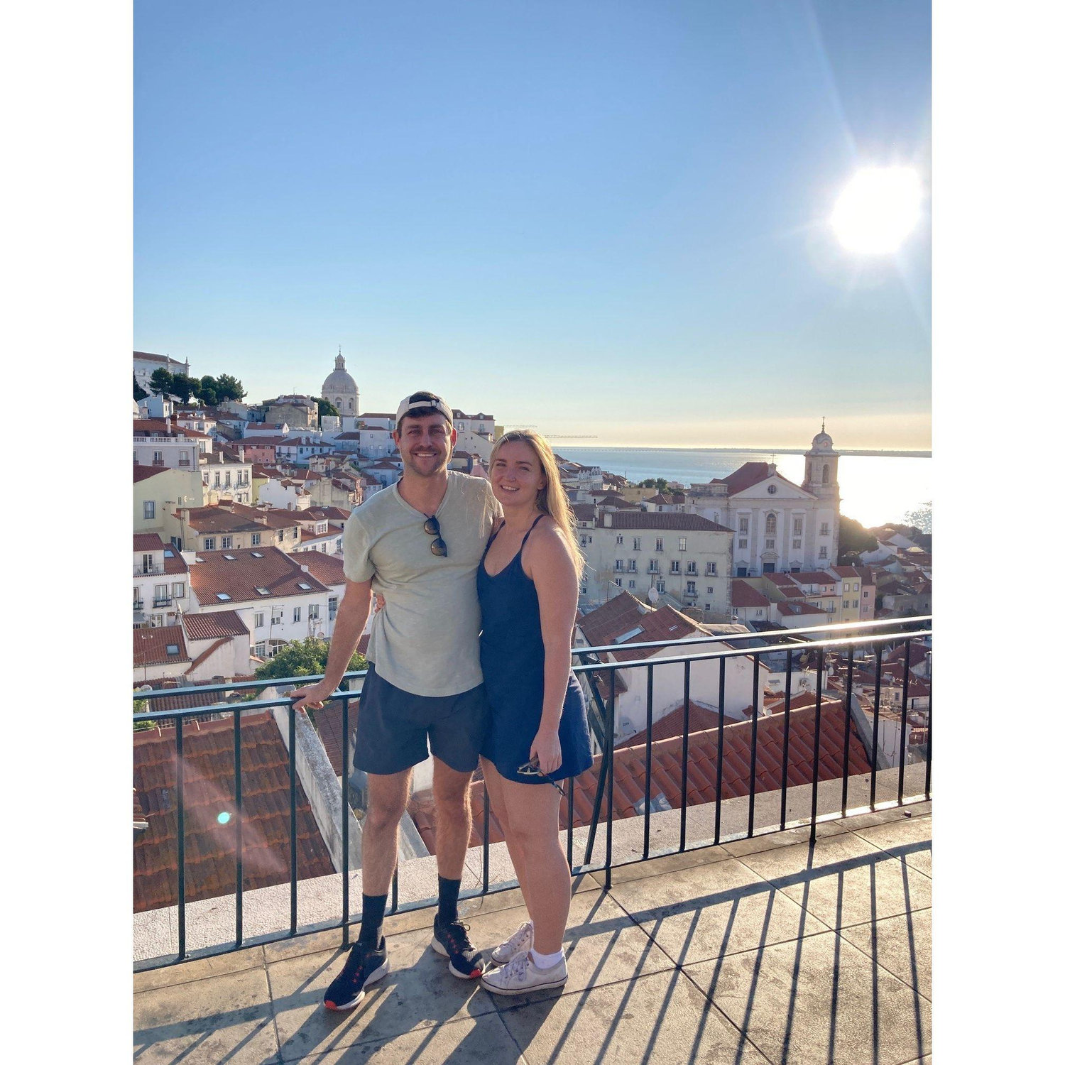 She was studying abroad in Lisboa. I was captaining a sailboat at the time