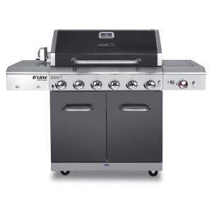 Deluxe 6-Burner Propane Gas Grill in Slate with Ceramic Searing Side Burner