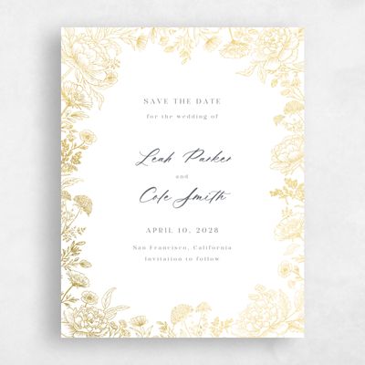 White Wedding Save the Date - Vicenza Portrait Foil