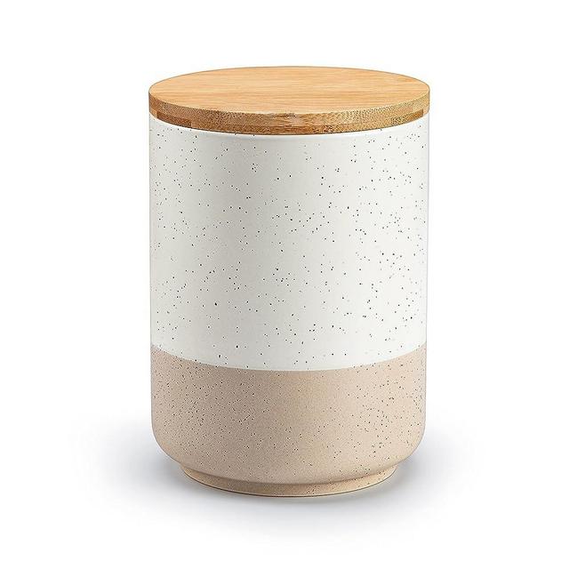 vancasso Sabine Coffee Storage Jar, 40 Oz Ceramic Kitchen Canister with Airtight Wood Lids, Coffee Container for Ground Coffee, Tea, Sugar, Nuts, Candy, Spices