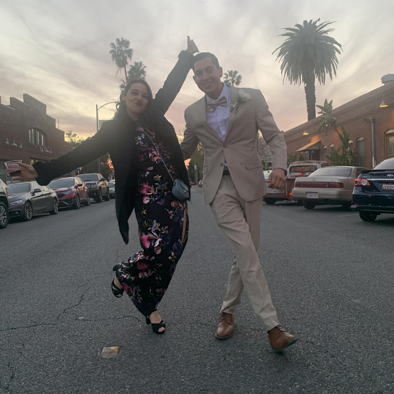 His groomsmen at Brandon’s wedding February 2022 by their new home in Pomona