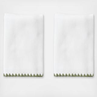 Shell Stitched Edge Powder Bath Towel, Set of 2